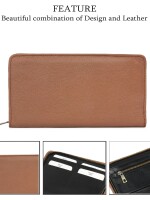 Nesh | hazelnut pochette | brown leather zipper wallet nesh