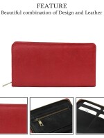 Nesh | ruby scarlet pochette | leather zipper wallet