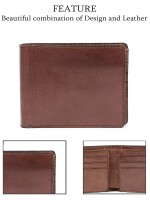 Pecan brown | nesh | genuine leather men's bifold wallet