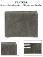 NESH SAGE | GRAY VEGAN LEATHER MEN'S BIFOLD WALLET