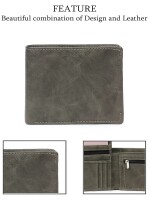 NESH SPRUCE GREY | VEGAN LEATHER MEN'S BIFOLD WALLET