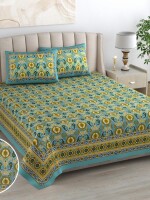 Latest design double bedsheet with 2 pillow cover 100*108 (King size)