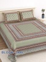 Pure cotton beautiful print double bedsheet with 2 pillow covers