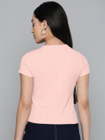 Peach twisted  neck top for women