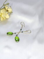 Stylish green quartz earrings