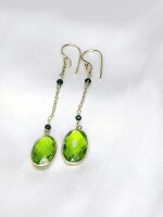 Stylish green quartz earrings