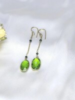 Stylish green quartz earrings