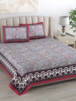 Latest floral print double bedsheet with 2 pillow cover 100*108 (King size)