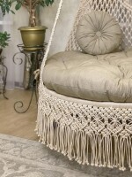 Macrame Boho Heart Diamond Swing Hammock Chair for Adults & Kids TOPW13- Beige