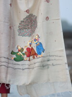 Sakhi Hand painted pattachitra munga silk dupatta