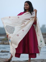 Sakhi Hand painted pattachitra munga silk dupatta