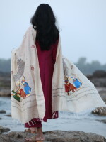 Sakhi Hand painted pattachitra munga silk dupatta