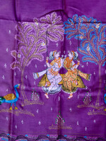 Beautiful design munga silk pattachitra haindpainted dupatta