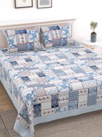 Double pure cotton bedsheet with 2 matching pillow covers