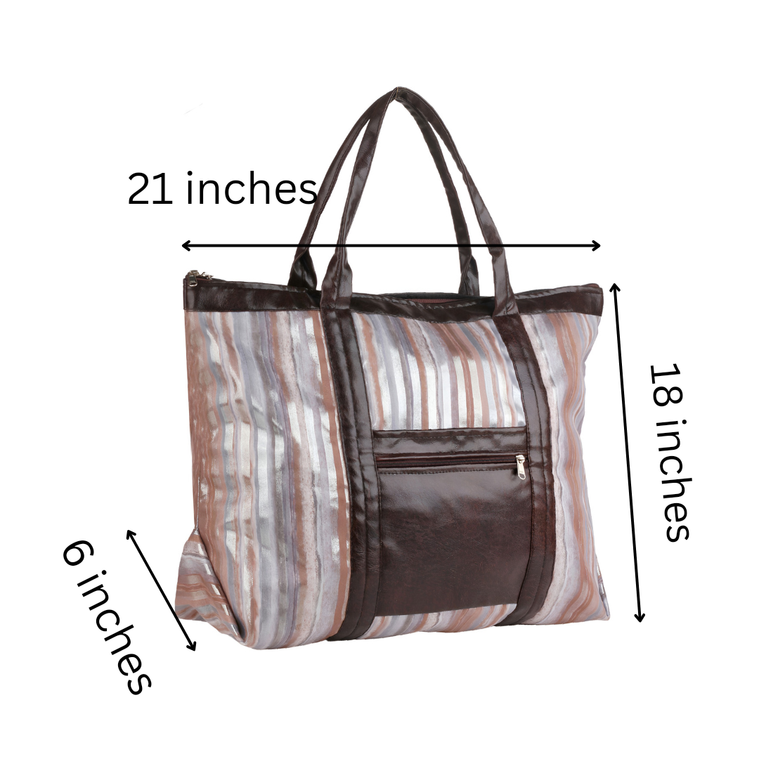 Silver tote 2024 bag with zip