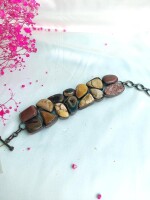 Natural Stone Brown Statement Bracelet