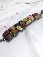 Natural Stone Brown Statement Bracelet