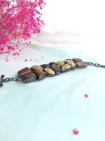 Natural Stone Brown Statement Bracelet