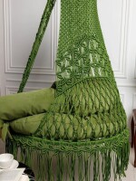 Macrame Boho Livef Swing Hammock Chair for Adults & Kids TOPW13-GREEN