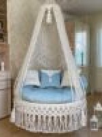 Macrame Boho for Diamond Swing Hammock Chair for Adults & Kids TOPW13-Sky Blue