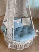 Macrame Boho for Diamond Swing Hammock Chair for Adults & Kids TOPW13-Sky Blue