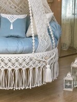 Macrame Boho for Diamond Swing Hammock Chair for Adults & Kids TOPW13-Sky Blue