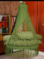 Macrame Boho Livef Swing Hammock Chair for Adults & Kids TOPW13-GREEN