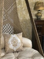 Macrame Boho One Diamond Swing Hammock Chair for Adults & Kids TOPW13 - CREAM