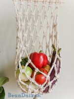 Boho Potato Tomato Bag, Woven Fruit Basket, Kitchen Storage, Macrame Veggie Bag, Onion Hanger, Boho Gifts, Handmade Furniture H07