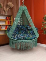 Macrame Boho Livef Swing Chair for Adults & Kids TOPW13- GREEN