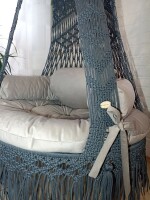 Macrame Swing Hammock Chair for Adults & Kids Large with 3 Pillow and Mattress, Hammock Chair for Adults & Kids Large, with accessories Tufted Soft