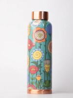 Cluster flora printed | 100% pure copper bottle|950 ml |