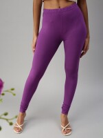 Comfortable cotton violet full length churidar legging