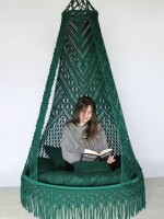 Macrame Swing Hammock Chair for Adults & Kids Large with 2 Pillow and Mattress