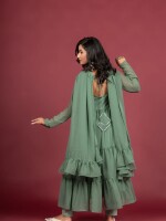 Solid pastel green flare kurti set (Pack of 3)