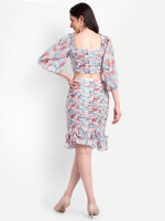 Beautiful abstract printed ruched top - skirt Co ord dress