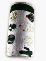 Plants Double Sided Block Printed Cotton Baby Quilt Single 40x60 Inches