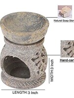 MBSC Natural Stone Aroma Burner Oil Diffusers Home Decor 1 Tea Light Candle