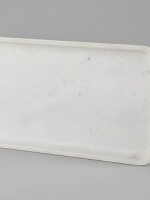 MBSC Rectangle Shape White Marble Tray for Bathroom, Kitchen Serving, Dining Table Decoration and Gift (Vanity Platter)