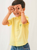 Bright yellow 100% cotton shirt for boys