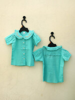 Adorable 100% cotton peter pan collar top for girls