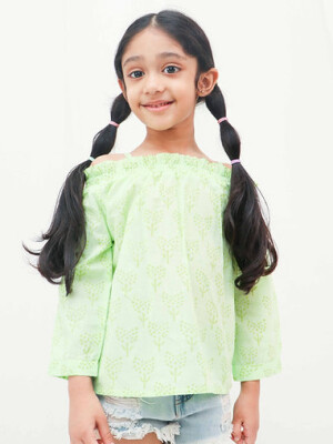 Stylish smoke green top for girls