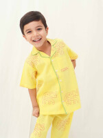 Bright yellow full night suit for boys