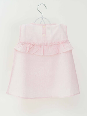 Umbrella pink 100% cotton girls top