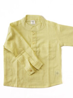 Boys classic 100% cotton half-button shirt