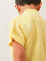 Bright yellow 100% cotton shirt for boys