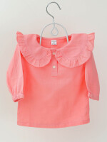 100% cotton yellow frill top for girls