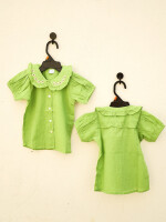 Adorable 100% cotton peter pan collar top for girls