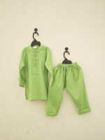 Green 100% cotton kurta pajama for little kids