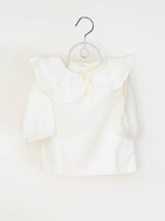 100% cotton yellow frill top for girls